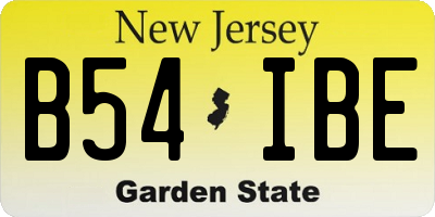 NJ license plate B54IBE