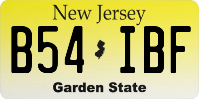NJ license plate B54IBF