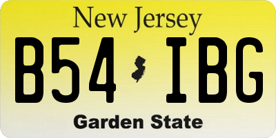 NJ license plate B54IBG