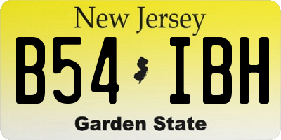 NJ license plate B54IBH