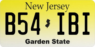 NJ license plate B54IBI