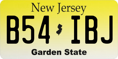 NJ license plate B54IBJ
