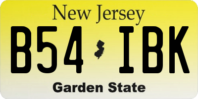 NJ license plate B54IBK