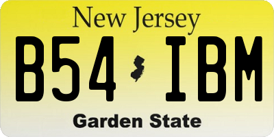 NJ license plate B54IBM