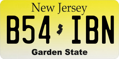 NJ license plate B54IBN