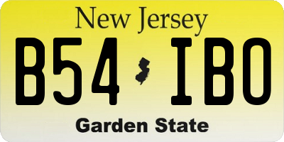 NJ license plate B54IBO