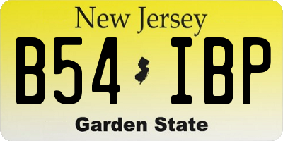 NJ license plate B54IBP