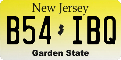 NJ license plate B54IBQ