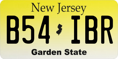 NJ license plate B54IBR