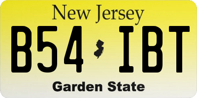 NJ license plate B54IBT