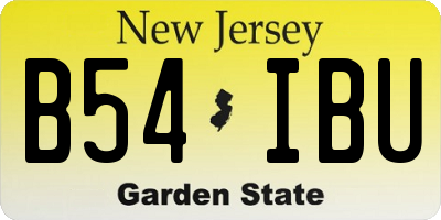 NJ license plate B54IBU