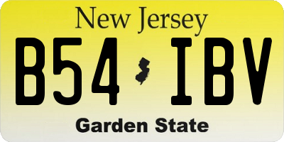 NJ license plate B54IBV