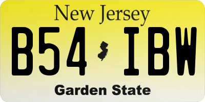 NJ license plate B54IBW