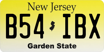 NJ license plate B54IBX
