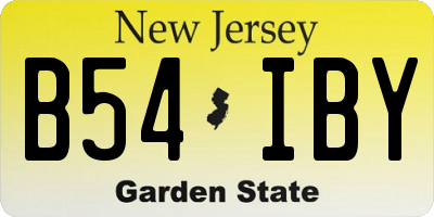 NJ license plate B54IBY