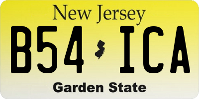 NJ license plate B54ICA