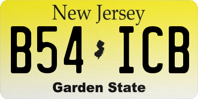 NJ license plate B54ICB