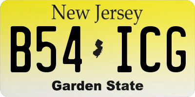 NJ license plate B54ICG