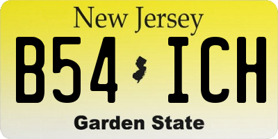 NJ license plate B54ICH