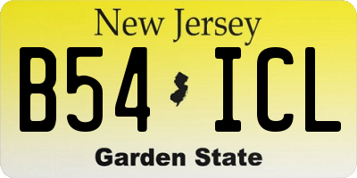 NJ license plate B54ICL