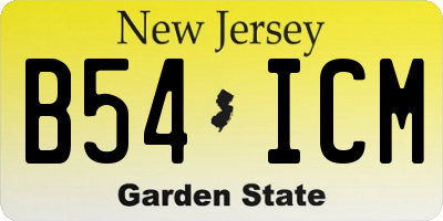 NJ license plate B54ICM