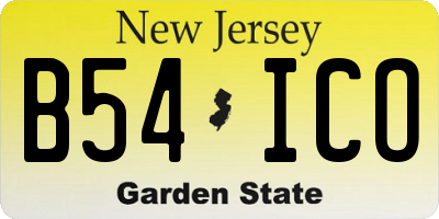 NJ license plate B54ICO