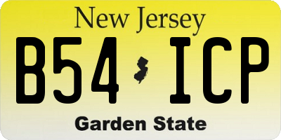 NJ license plate B54ICP