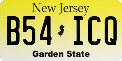 NJ license plate B54ICQ