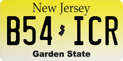 NJ license plate B54ICR