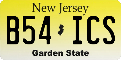 NJ license plate B54ICS