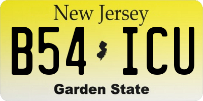 NJ license plate B54ICU