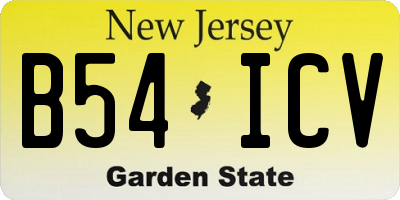 NJ license plate B54ICV