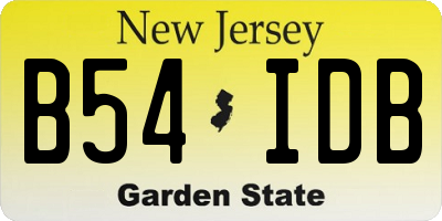 NJ license plate B54IDB