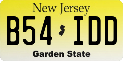 NJ license plate B54IDD