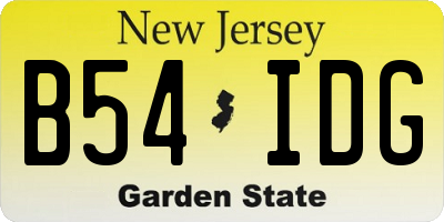 NJ license plate B54IDG