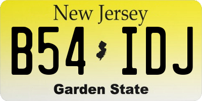 NJ license plate B54IDJ