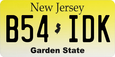 NJ license plate B54IDK
