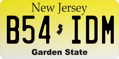 NJ license plate B54IDM