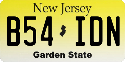 NJ license plate B54IDN