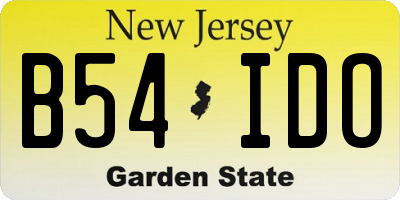 NJ license plate B54IDO