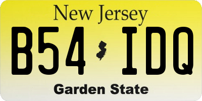 NJ license plate B54IDQ