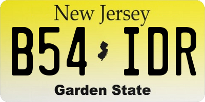 NJ license plate B54IDR