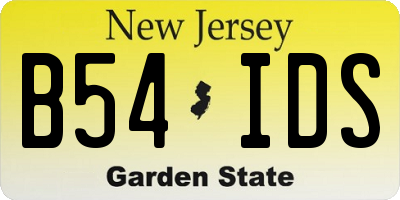 NJ license plate B54IDS