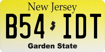 NJ license plate B54IDT