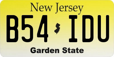 NJ license plate B54IDU
