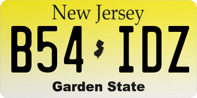 NJ license plate B54IDZ