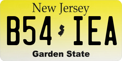 NJ license plate B54IEA