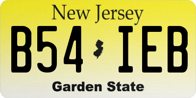 NJ license plate B54IEB