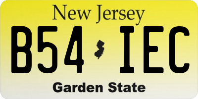 NJ license plate B54IEC