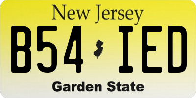 NJ license plate B54IED